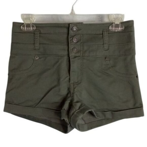 Mossimo Supply Co. Size 6 28 Shorts Womens High Rise Olive Green Cotton Blend - Picture 1 of 7